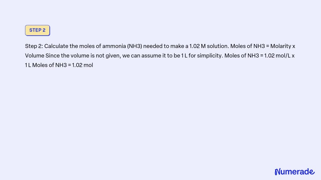 VIDEO Solution How Many Grams G Of Ammonia NH3 Must Be Dissolved