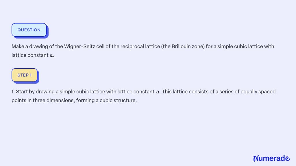 Solved Make A Drawing Of The Wigner Seitz Cell Of The Reciprocal