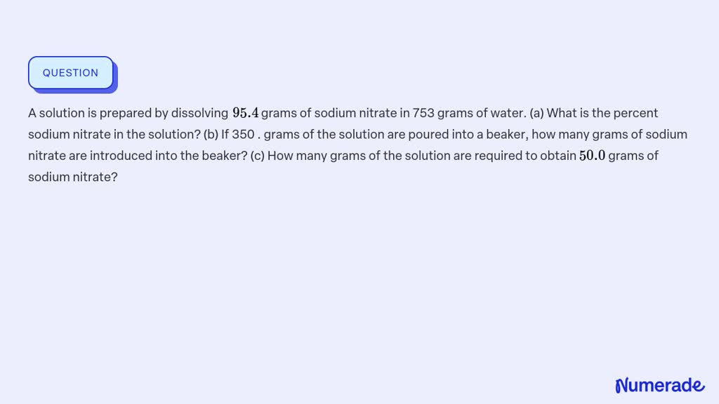 Solved A Solution Is Prepared By Dissolving Grams Of Sodium