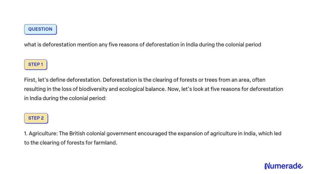 Solved What Is Deforestation Mention Any Five Reasons Of Deforestation