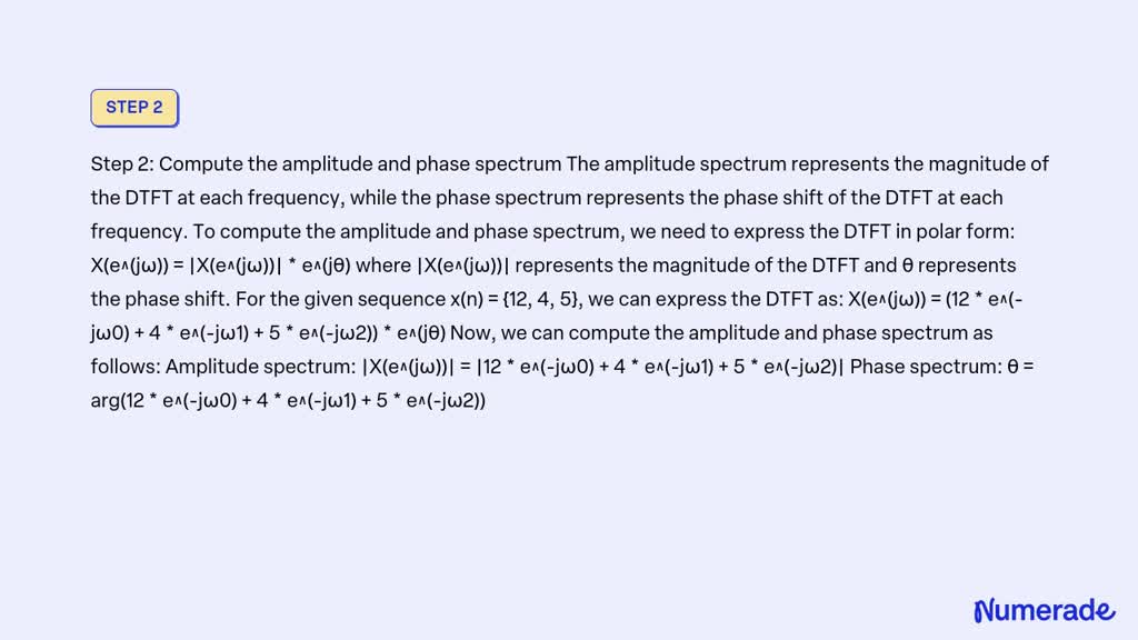 SOLVED In Details P7 16 Solve The Discrete Time Fourier Transform