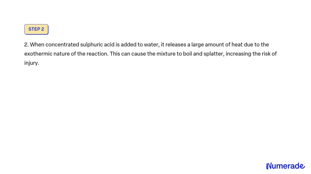 SOLVED While Preparing Dilute Sulphuric Acid From Concentrated