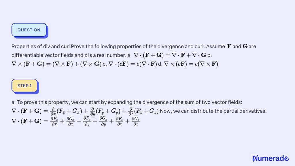 Solved Properties Of Div And Curl Prove The Following Properties Of