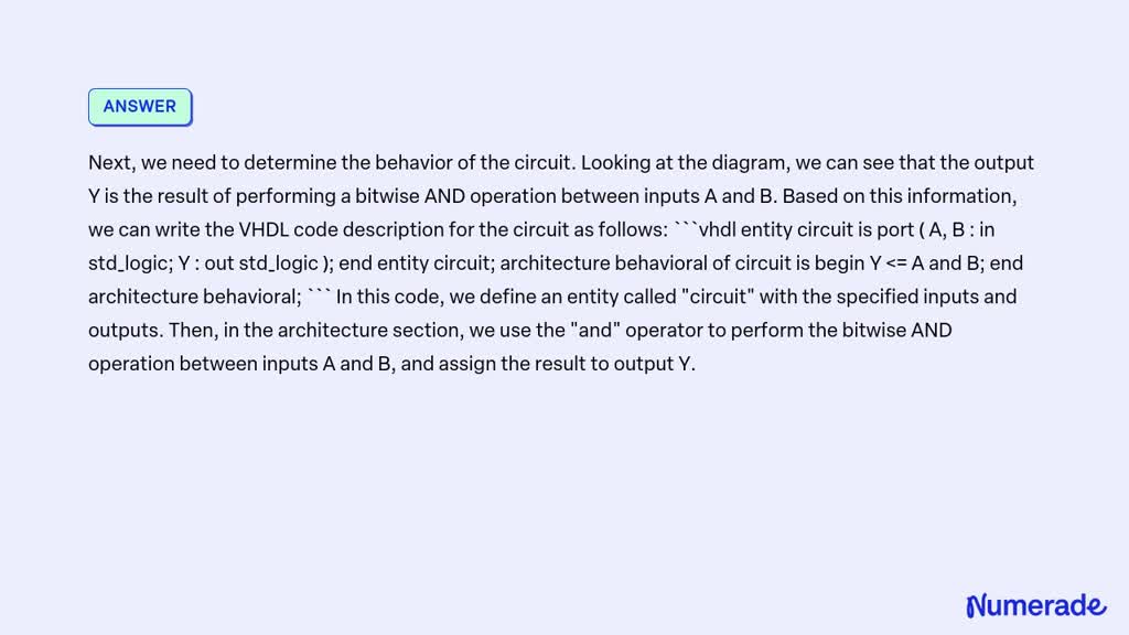 SOLVED Q7 6 10 16 Marks Write A Behavioral VHDL Code Description