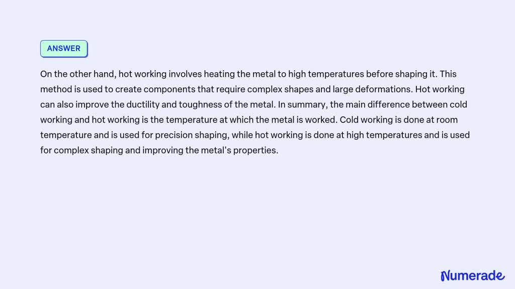 Solved Constructed With Same Material One Component Is Made By Cold