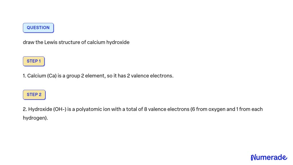 SOLVED Draw The Lewis Structure Of Calcium Hydroxide