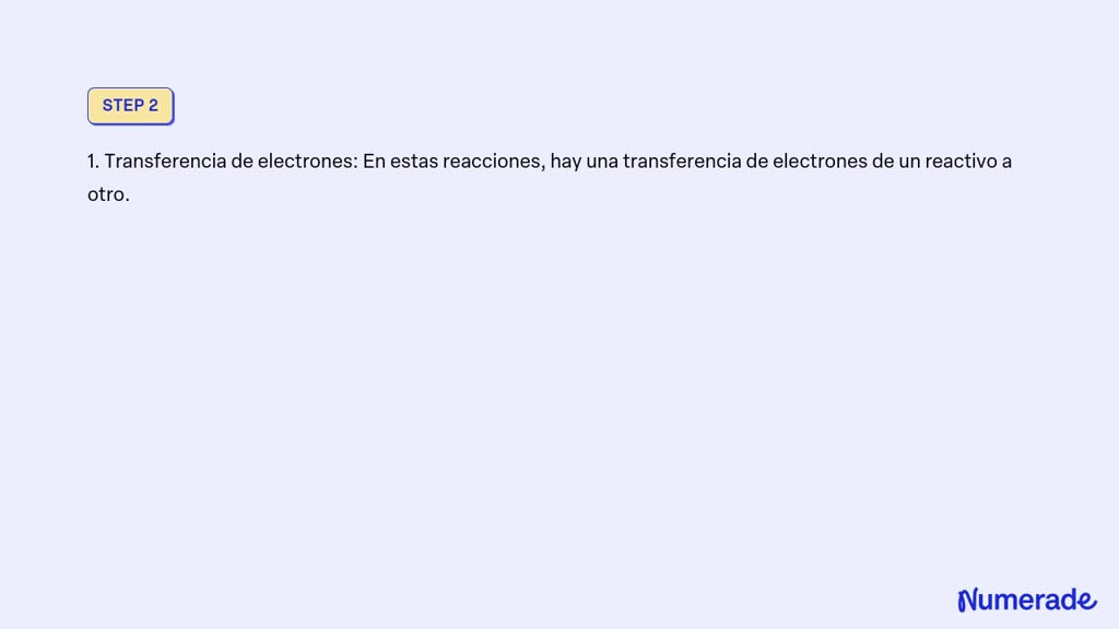 Solved Definici N Y Caracter Sticas De Las Reacciones De Xido