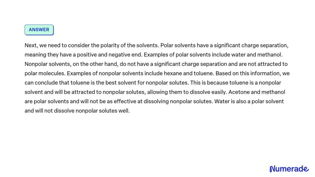 SOLVED Common Laboratory Solvents Include Acetone CH3COCH3 Methanol