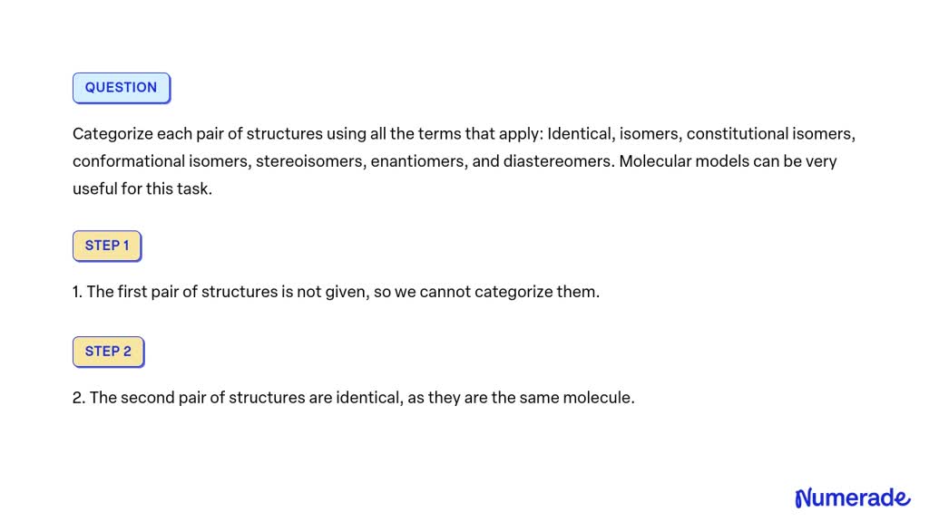 SOLVED Categorize Each Pair Of Structures Using All The Terms That