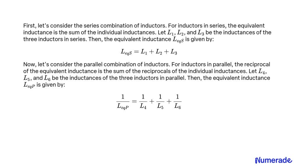 SOLVED Determine The Equivalent Inductance For Each Of The Serics And