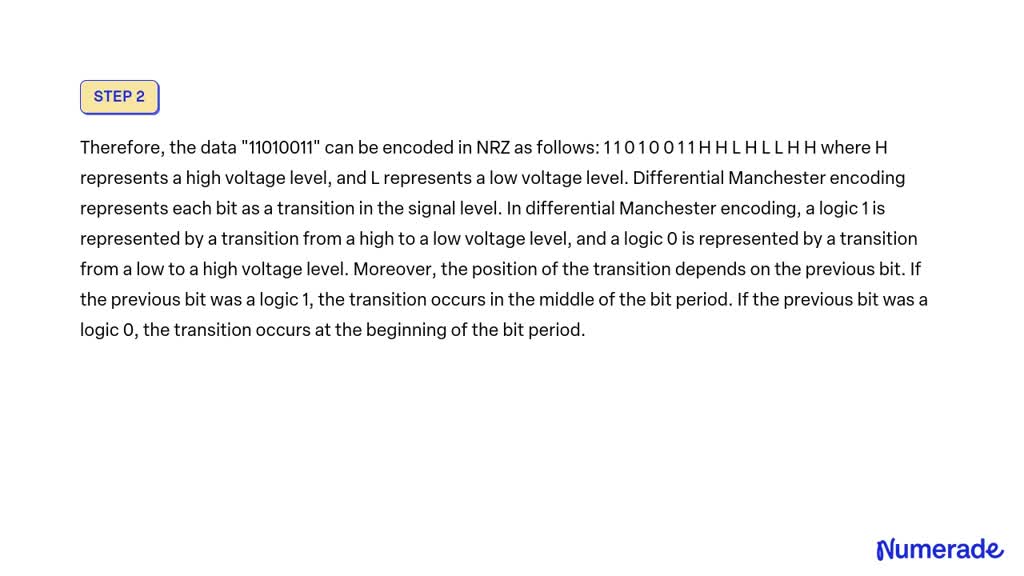 SOLVED Define The Working Of Line Encoding On This Data 11010011 And