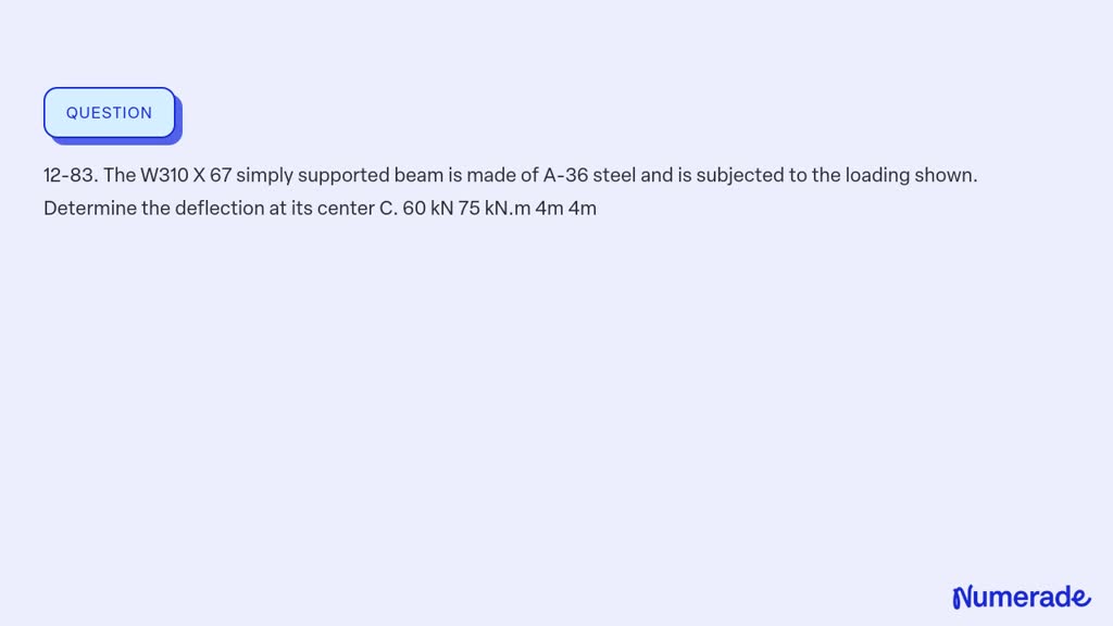 Solved The W X Simply Supported Beam Is Made Of A