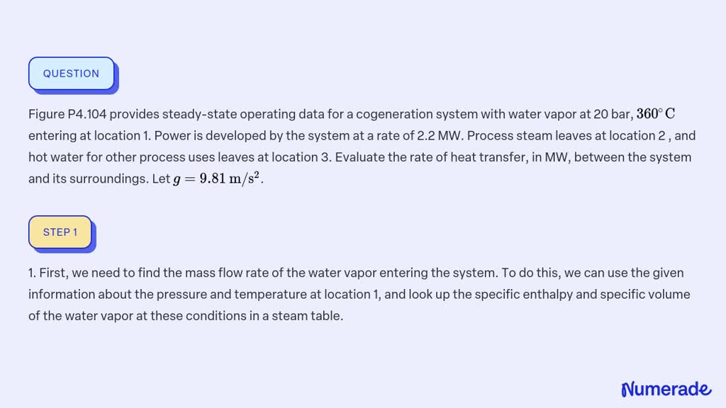 Solved Figure P Provides Steady State Operating Data For A