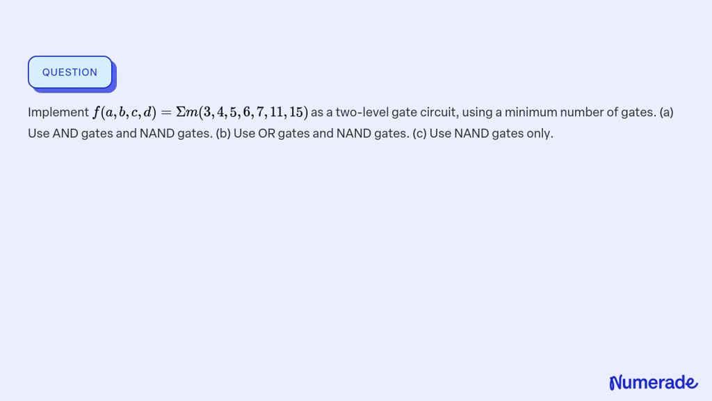 Solved Implement F A B C D M As A Two Level Gate