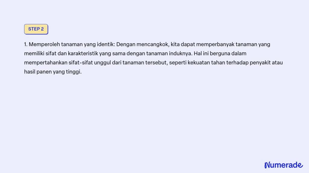 Solved Mencangkok Adalah Salah Satu Memperbanyak Tanaman Secara