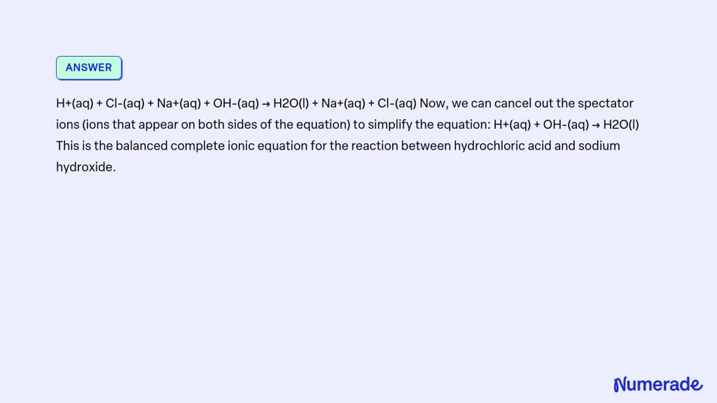 Solved Consider The Chemical Reaction That Takes Place Between Aqueous