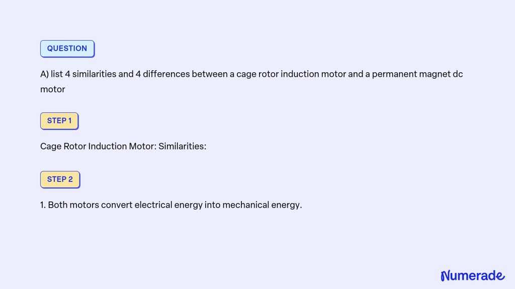 Solved A List Similarities And Differences Between A Cage Rotor