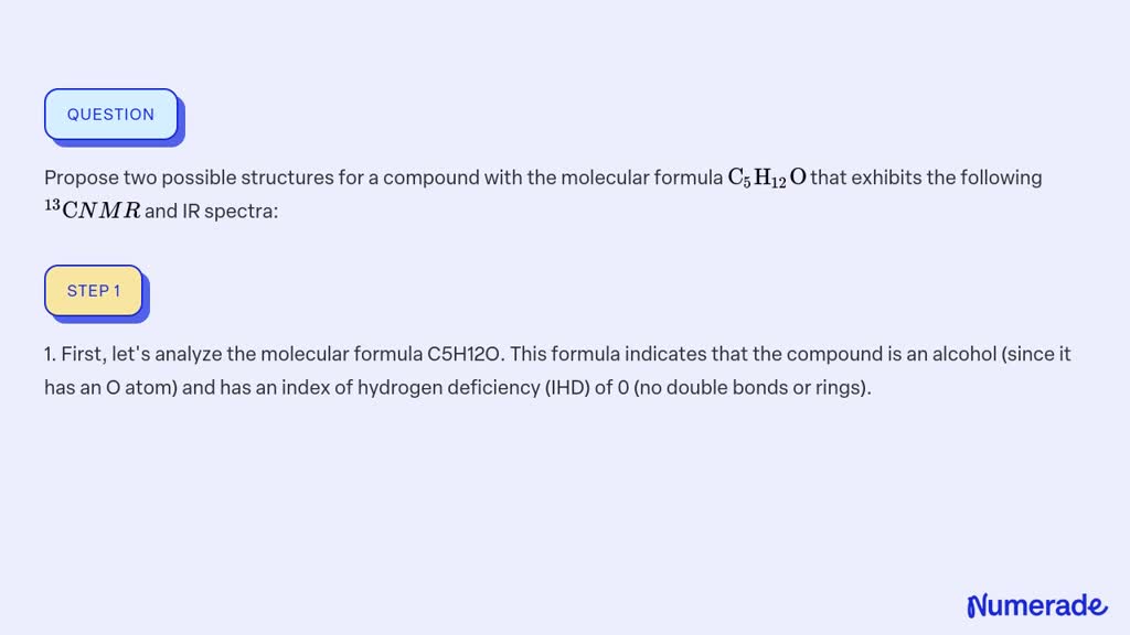 Solved Propose Two Possible Structures For A Compound With The