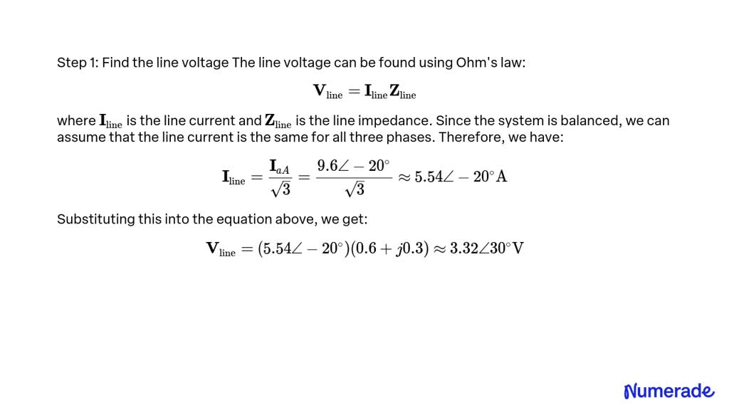 Solved In A Balanced Three Phase Delta Wye System The Source Has An A