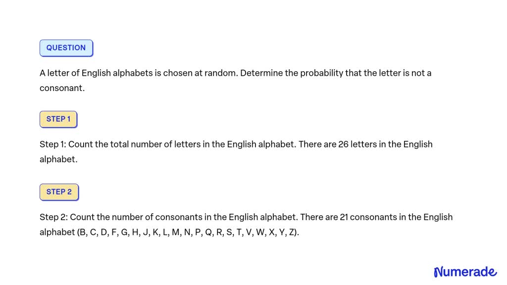 Video Solution A Letter Of English Alphabets Is Chosen At Random
