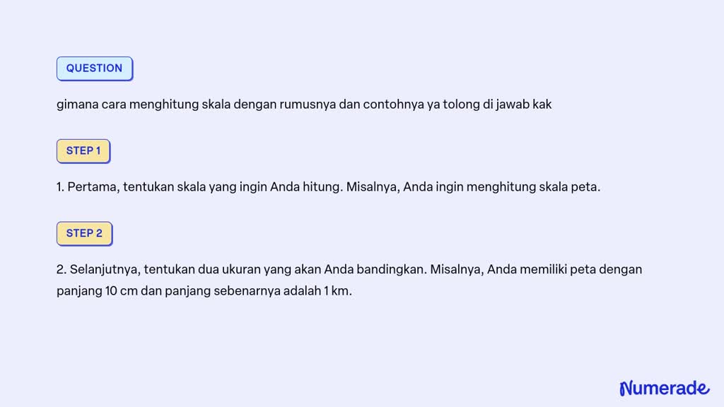 SOLVED Gimana Cara Menghitung Skala Dengan Rumusnya Dan Contohnya Ya