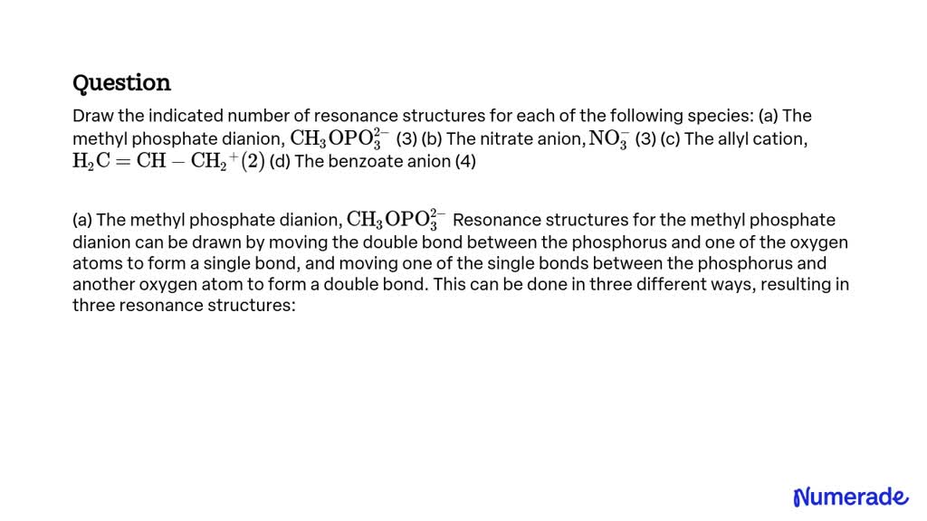 Solved Draw The Indicated Number Of Resonance Structures For Each Of