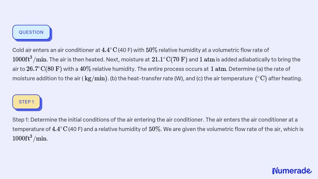 SOLVED Cold Air Enters An Air Conditioner At 4 4 C 40 F With 50