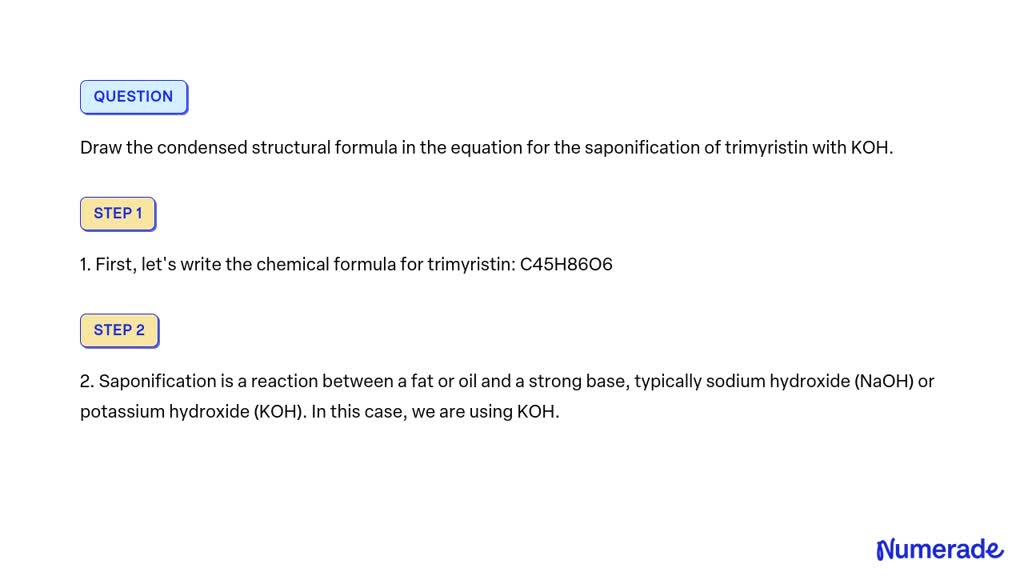 SOLVED Draw The Condensed Structural Formula In The Equation For The