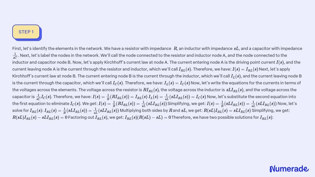 Solved Determine The Driving Point Impedance At The Input Terminals Of