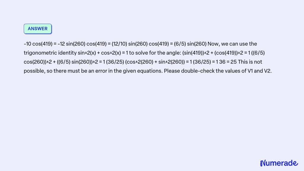 SOLVED Calculate The Angle Phase Between V1 10 Cos Wt 419 And