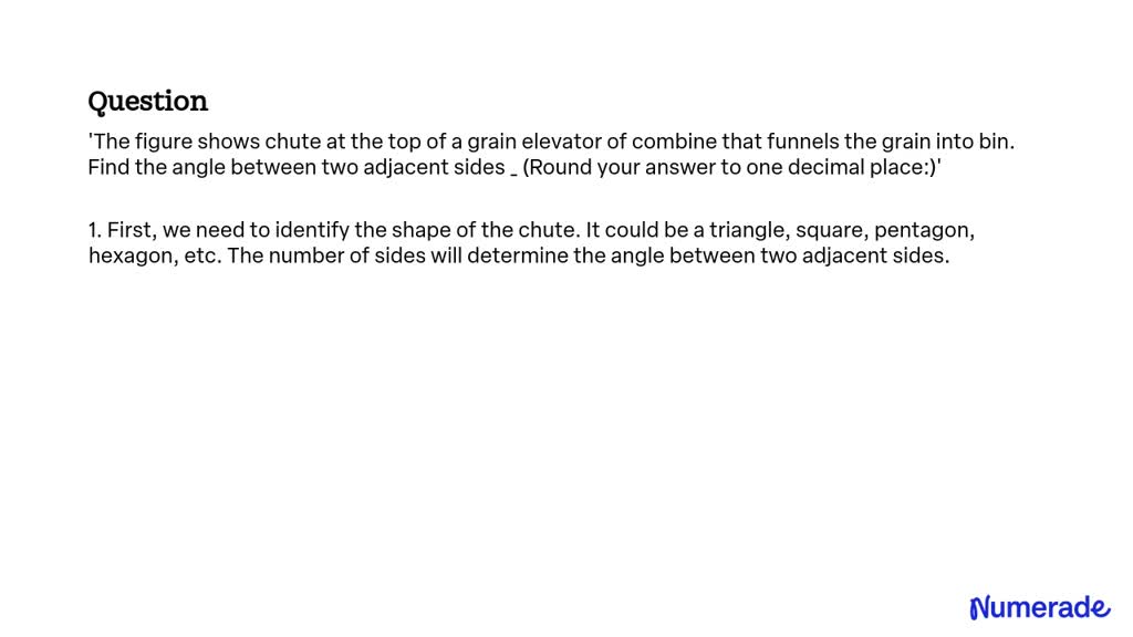 Solved The Figure Shows Chute At The Top Of A Grain Elevator Of