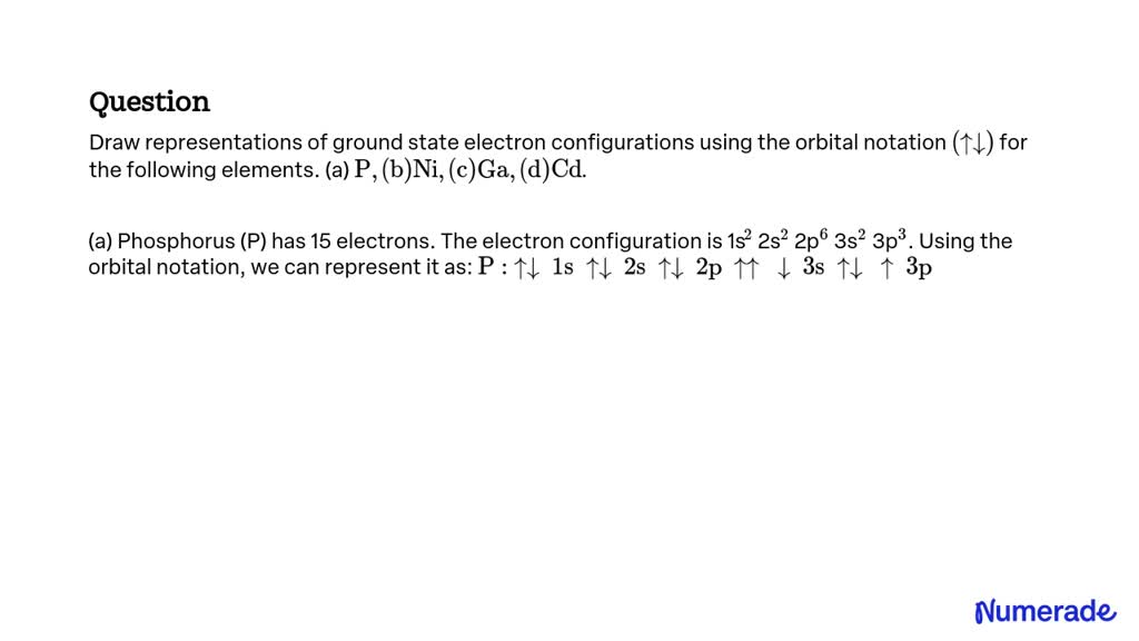 Solved Draw Representations Of Ground State Electron Configurations