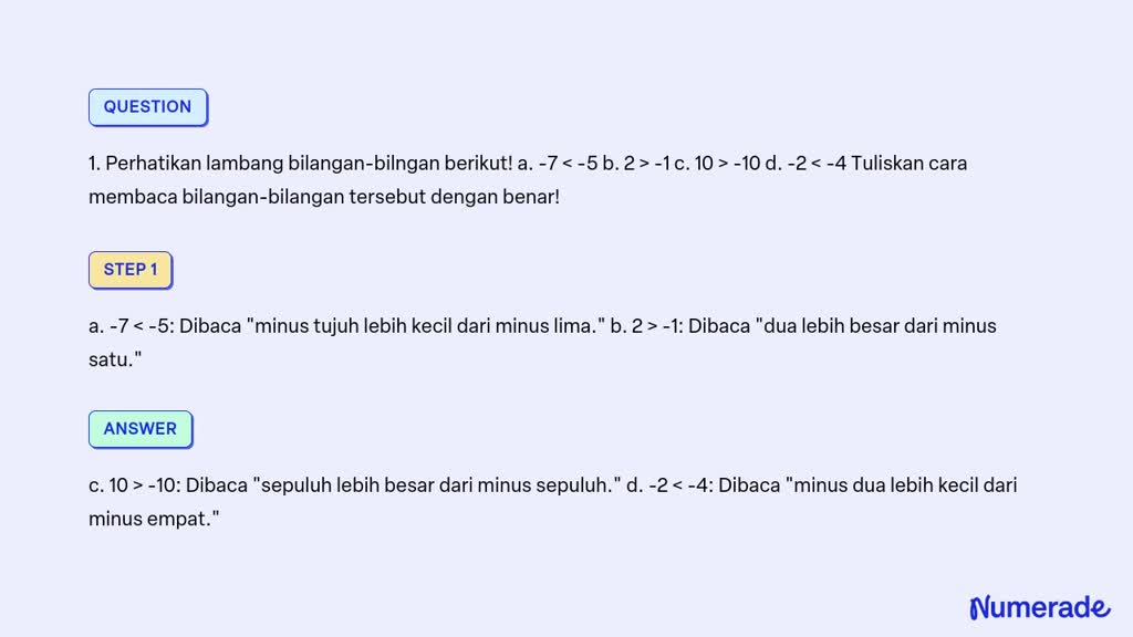 Solved Perhatikan Lambang Bilangan Bilngan Berikut A C