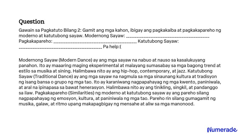 SOLVED Gawain Sa Pagkatuto Bilang 2 Gamit Ang Mga Kahon Ibigay Ang