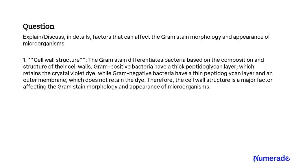 Solved Explain Discuss In Details Factors That Can Affect The Gram