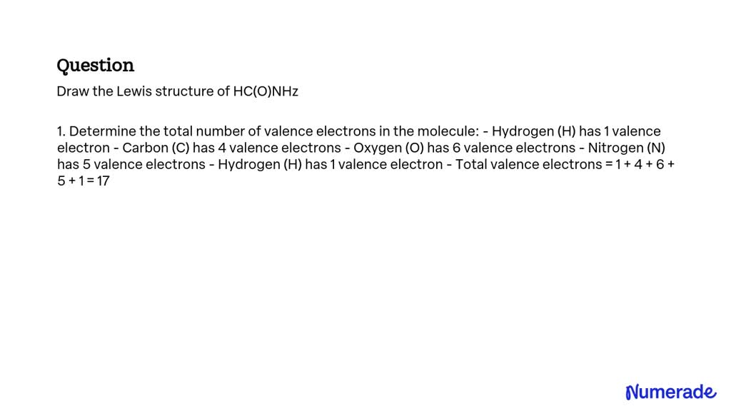 Solved Draw The Lewis Structure Of Hc O Nh