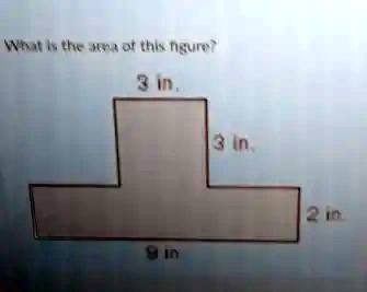 What is the area of this figure?
3 in.
3 in.
9 in.
2 in.