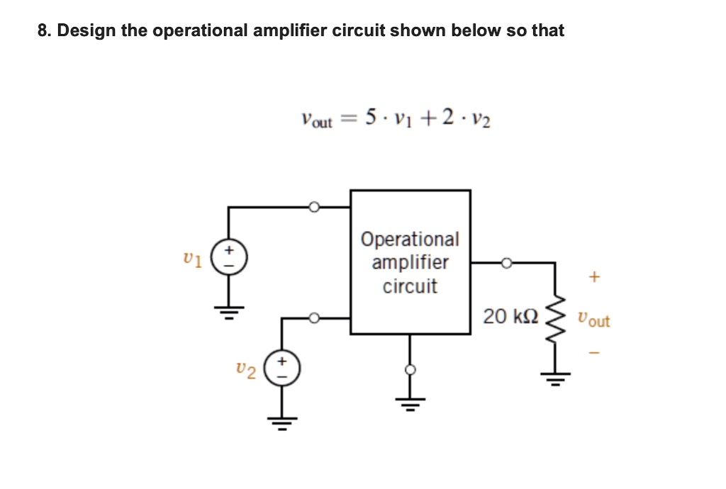 SOLVED Design the operational amplifier circuit shown below so that