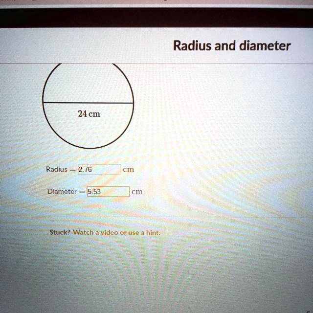 what is the radius of a circle with diameter 24 cm