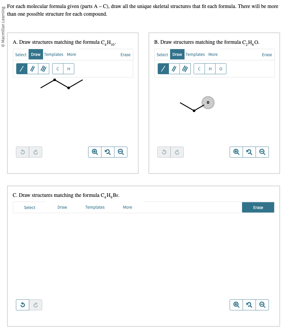 SOLVED: For each molecular formula given (parts A - C), draw all the ...