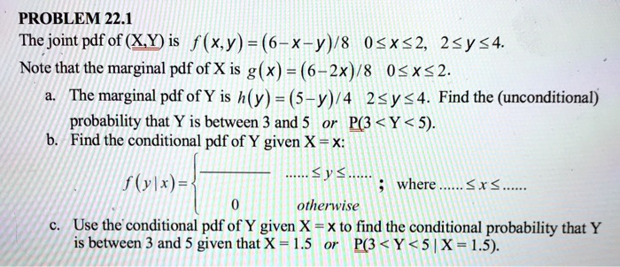 Problem 22 1 The Joint Pdf A Of Xy Is F Xy Itprospt