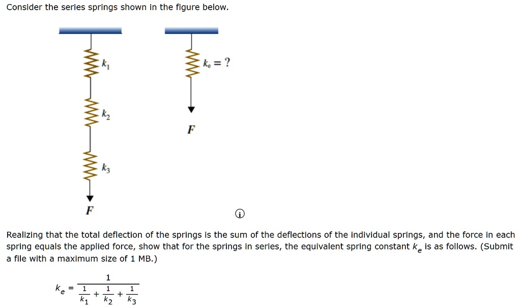 SOLVED Consider the series springs shown in the figure below k = ? 36