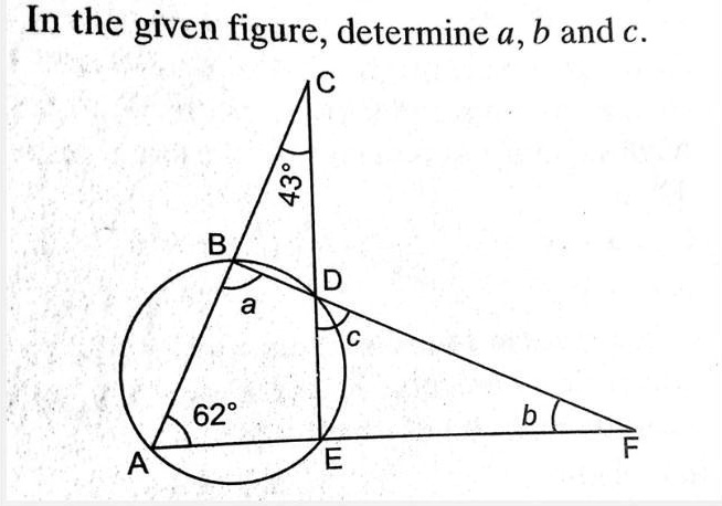 SOLVED: 'determine The Value Of A,b And C In The Given Figure ...