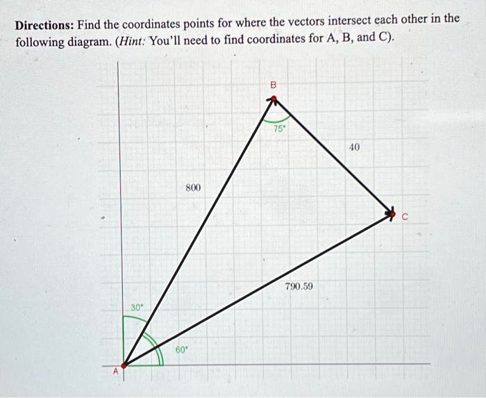 SOLVED Directions Find the coordinates points for where the vectors