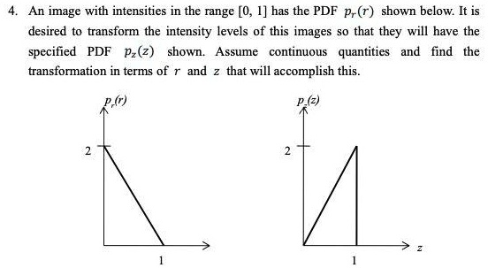 4. An image with intensities in the range [0, 1] has the PDF pr(r ...