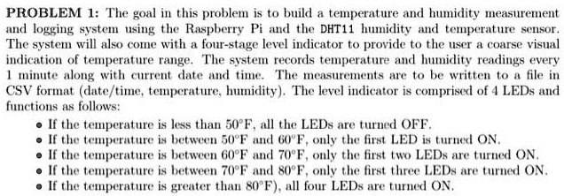 SOLVED: The goal in this problem is to build a temperature and humidity ...