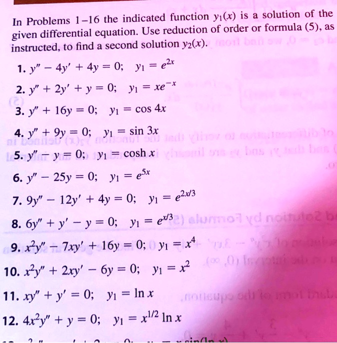 Problems 1-16: In The Given Differential Equation, The Indicated ...