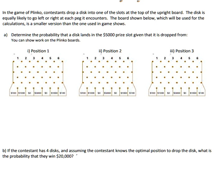 SOLVEDIn the game of Plinko, contestants drop disk into one of the