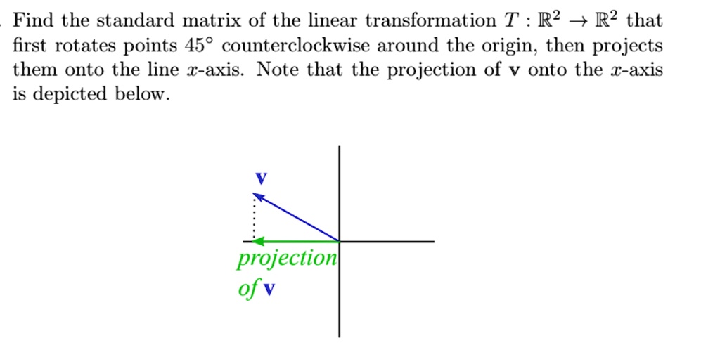 SOLVED: Find the standard matrix of the linear transformation T : R2 4 ...