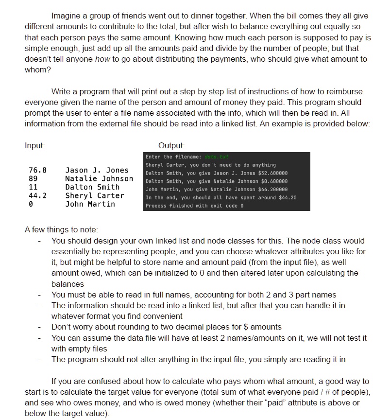 SOLVED: Using C++, Linked Lists File Reading Imagine a group of friends ...
